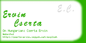 ervin cserta business card